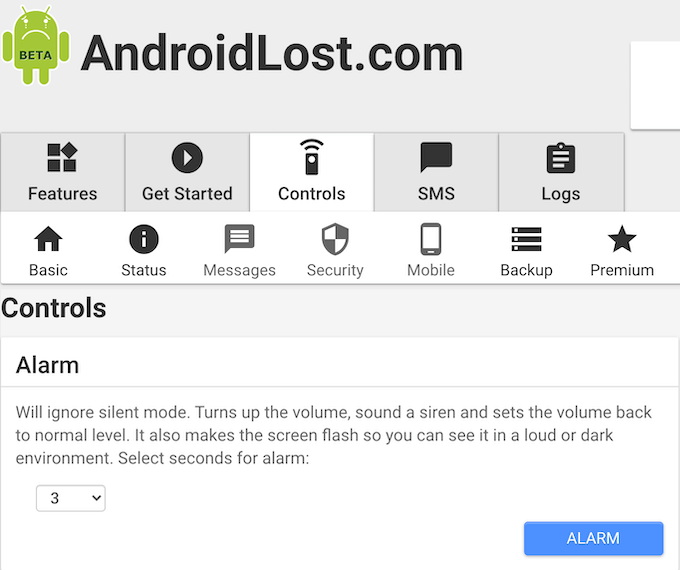 Use Android Lost To Erase Your Android Phone image 6 - android-lost_controls