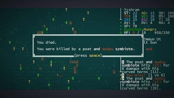 Caves of Qud image 2 - caves-of-qud-killed-by-goat