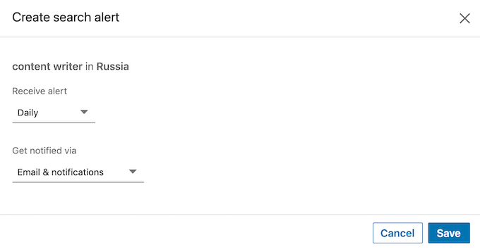Set Up LinkedIn Job Alerts image 3 - create-search-alert
