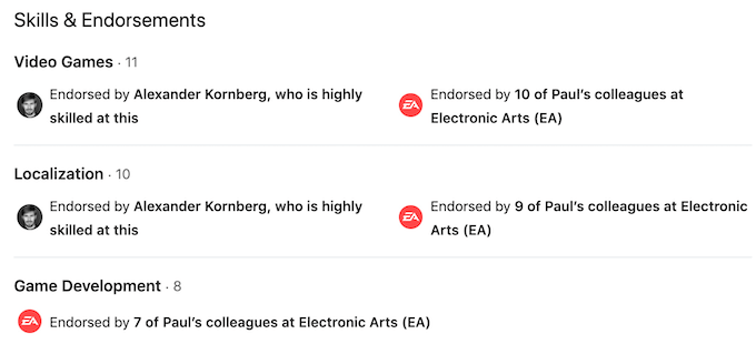 How the New and Updated Skills &amp; Endorsements Work image 2 - endorsements-from-experts_example