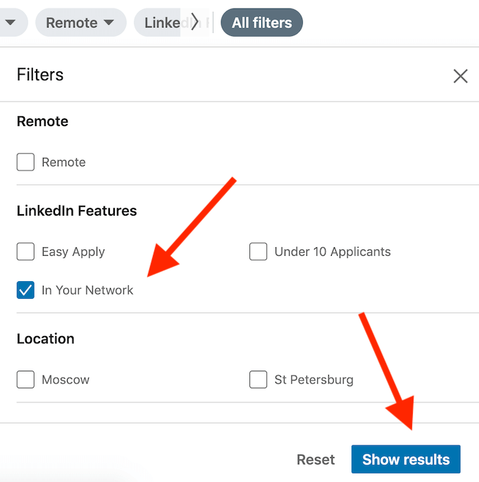 Use In Your Network Job Search Filter image 2 - in-your-network-filter