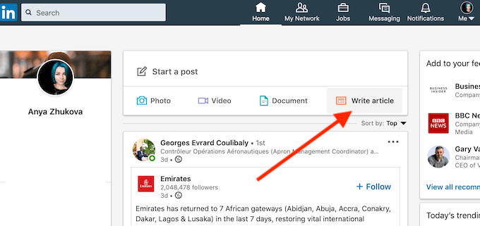 post article on linkedin groups