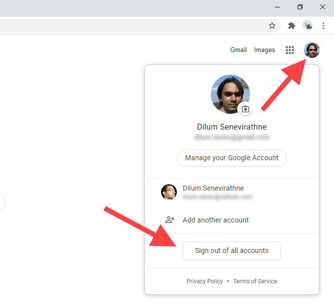 how to sign out from chrome