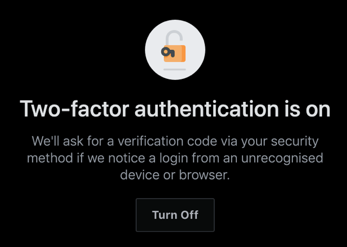 Developh - TURN ON TWO-FACTOR AUTHENTICATION (Which means that
