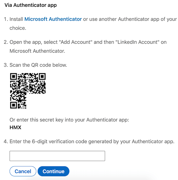 Two-Factor Authentication on LinkedIn image 5 - authenticator_linkedin