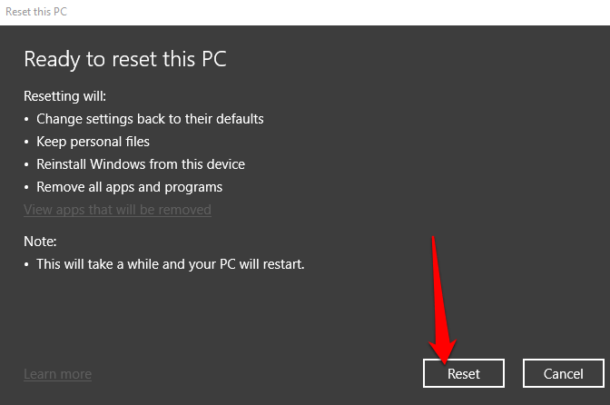 How To Factory Reset Windows 10