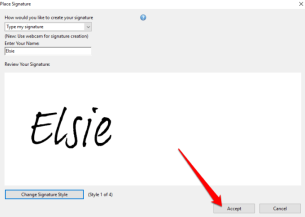 how to insert signature in pdf windows