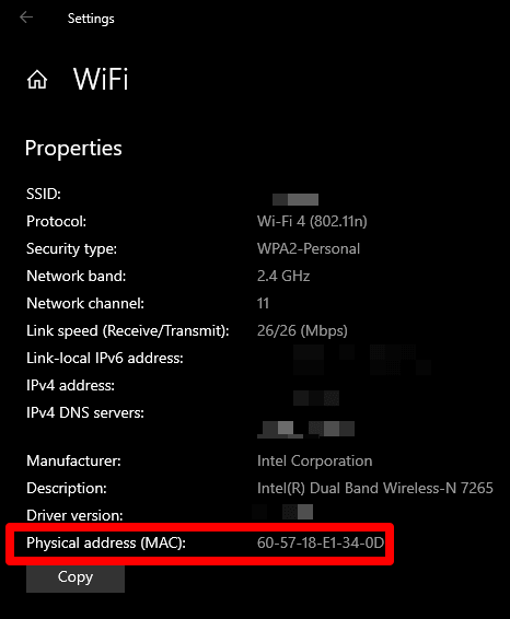 where is the mac address for my google home