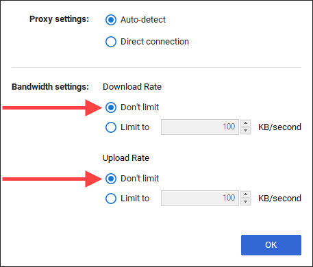 Check Bandwidth Settings image 2 - 10-Upload-and-Download-Rate