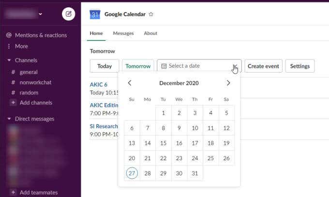 Using the Slack Google Calendar App image 2 - 10-slack-choose-date