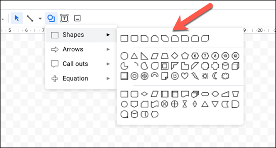 how to add shape on google docs