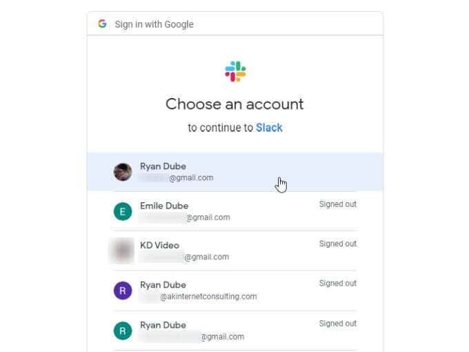 Enabling the Slack Calendar Integration image 5 - 5-choose-google-account