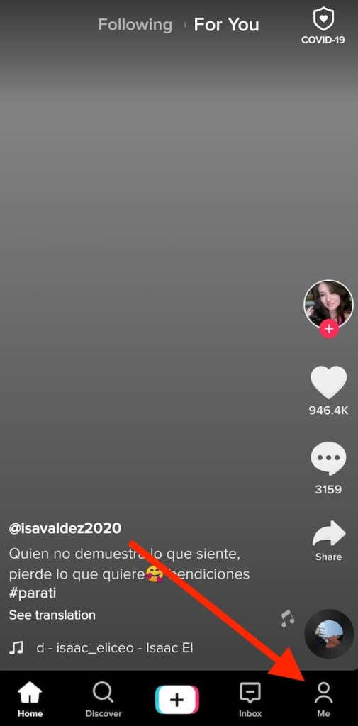 How to Go Live on TikTok image 4 - account-page-tiktok