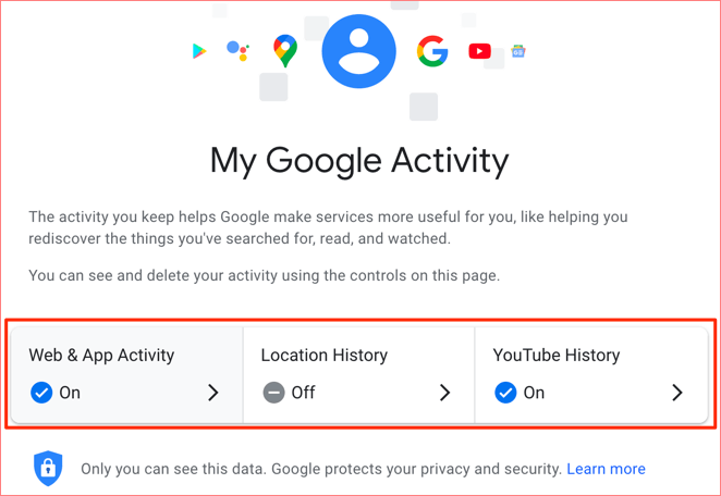 the My Google Activity pane - 06-google-my-activity-dashboard