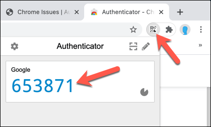 google authenticator using a backup code
