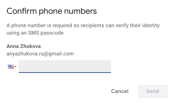 How to Use Confidential Mode in Gmail image 5 - confirm-phone-numbers