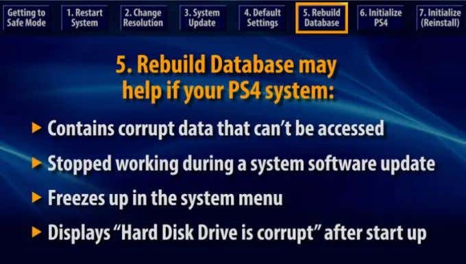 When Should You Use PS4 Safe Mode? image - rebuild