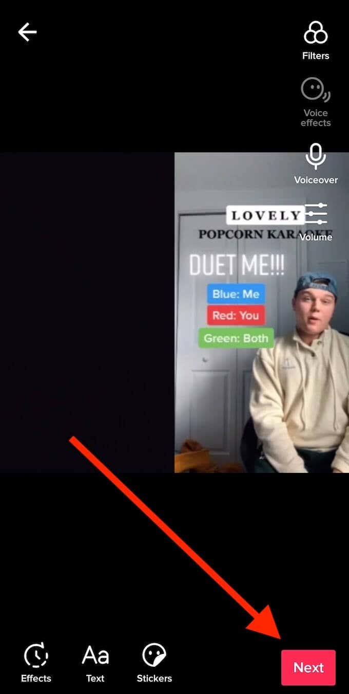 How to Duet on TikTok image 4 - tiktok_select-next-to-confirm