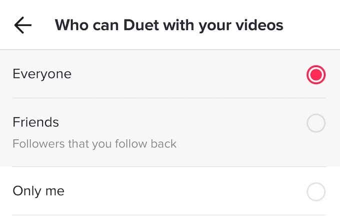 How to Enable &amp; Disable the Duet Function on TikTok image 5 - tiktok_who-can-duet-with-your-videos