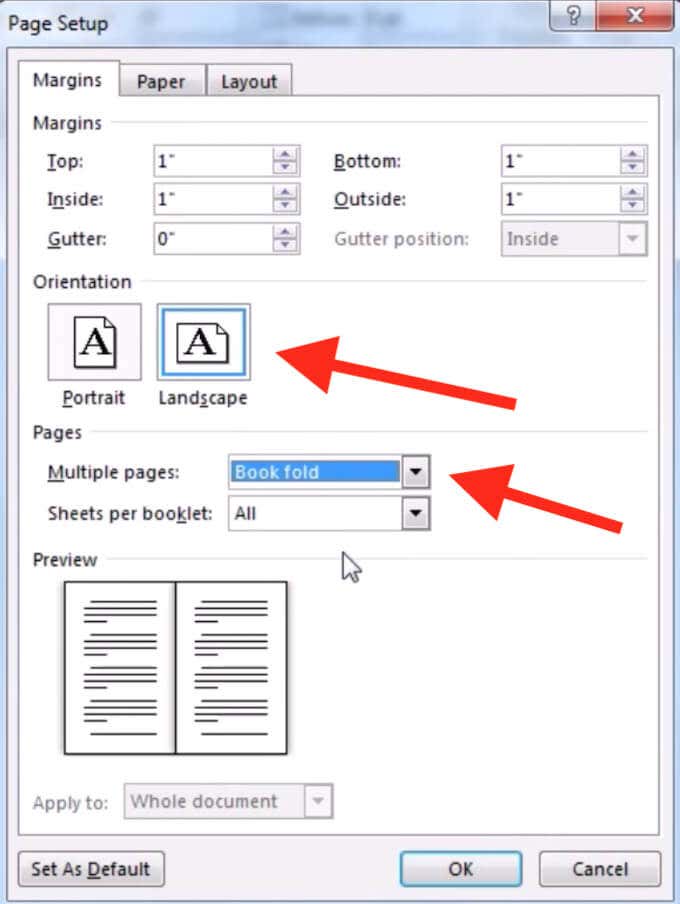 printing a folded booklet in word 2010