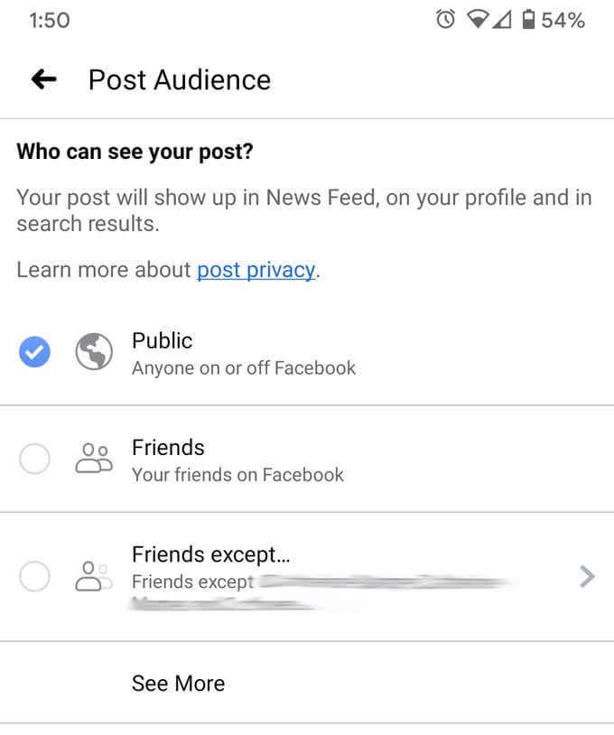 How to Allow Sharing on Facebook Posts image 9 - 09MobilePostAudienceOptions