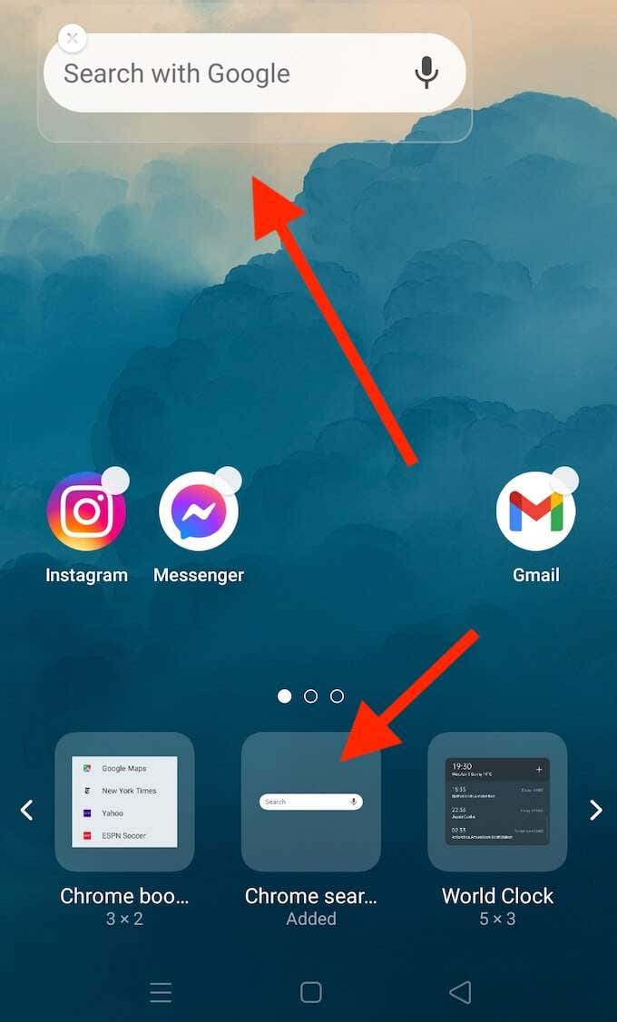 add google search to home screen