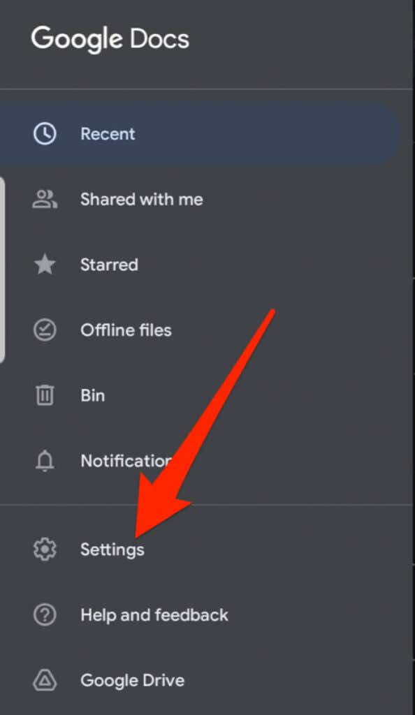 Enable Dark Mode in Google Docs on Android Devices image 2 - 08-how-to-use-google-docs-in-dark-mode-settings