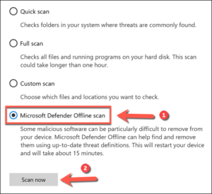 microsoft safety scanner infected files