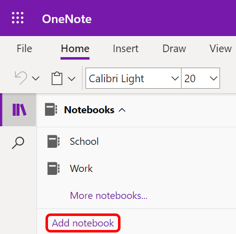 create onenote notebook