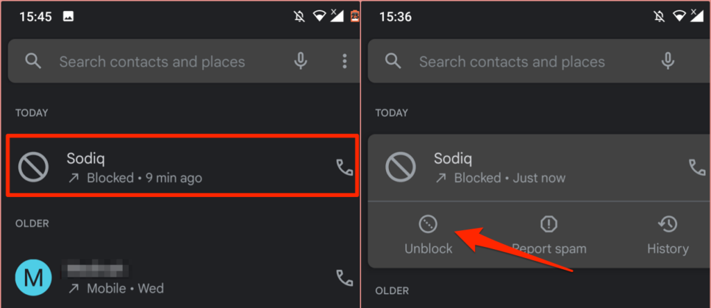 Unblock a Number on Android image - image-110