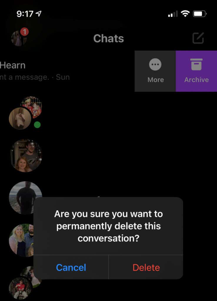 How to Delete a Facebook Conversation on Mobile image 4 - 10-Delete