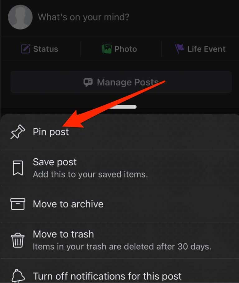 How To Pin A Post On Facebook
