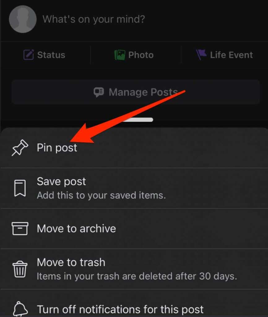 How to Pin a Post on Facebook - 91