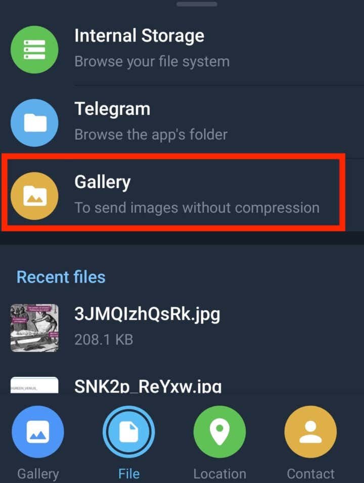 how to send video as file in telegram desktop