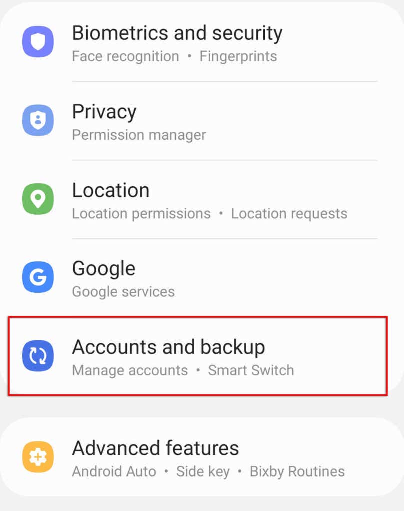 How to Ensure Your Data Is Backed Up image - 09-Accounts-and-backup-1