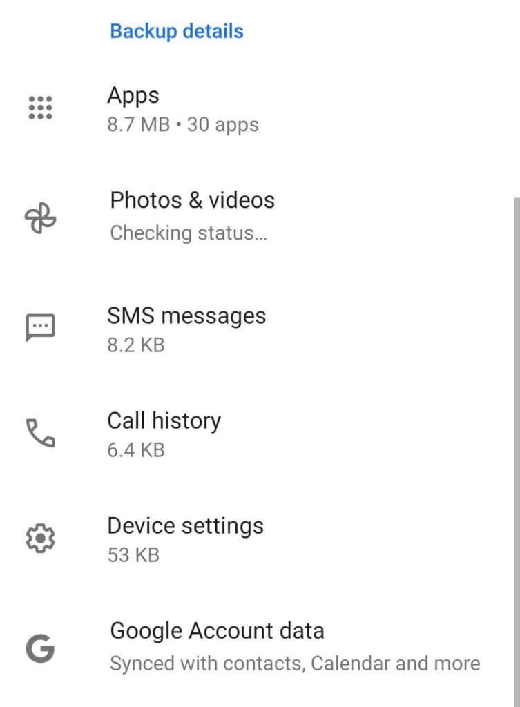 How to Recover Data from your Android image 7 - 13-Google-Backup-Categories