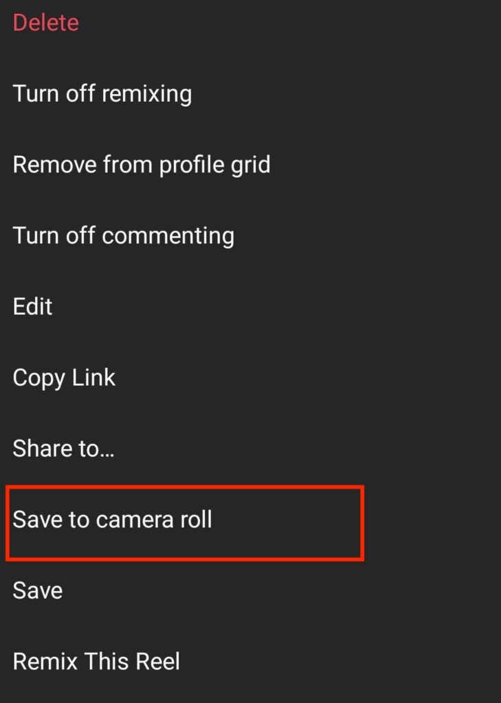 How to Download Your Own Instagram Reels image 5 - 07_save-to-camera-roll