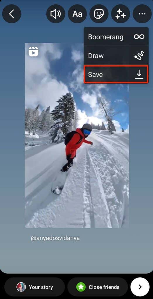 How to Download Reels Using Instagram Stories&nbsp; image 2 - 09_save-reel-from-story