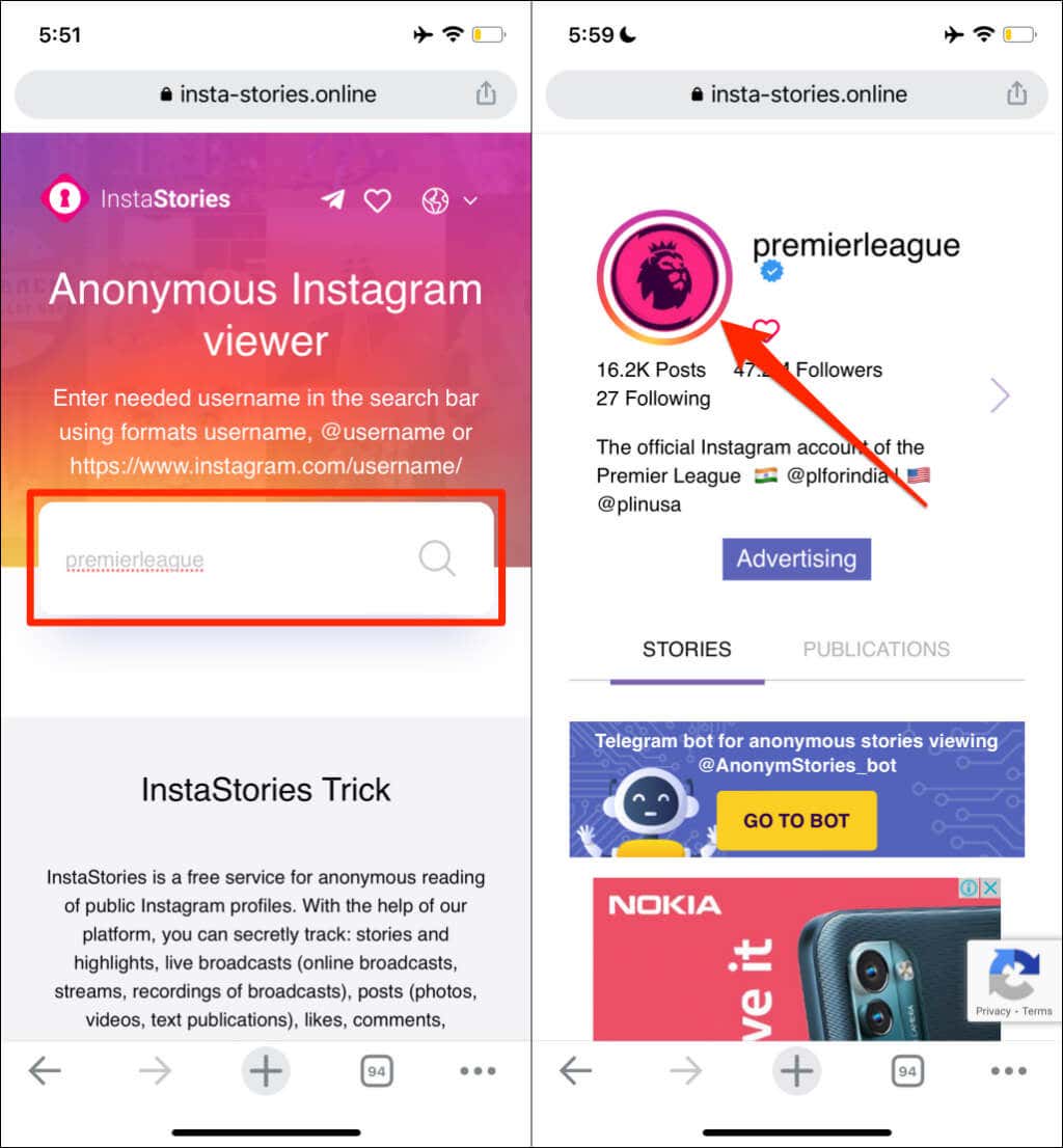 watch instagram stories anonymously private account