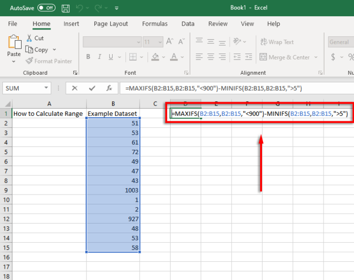 How to Find and Calculate Range in Excel