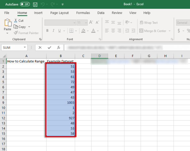 How to Find and Calculate Range in Excel