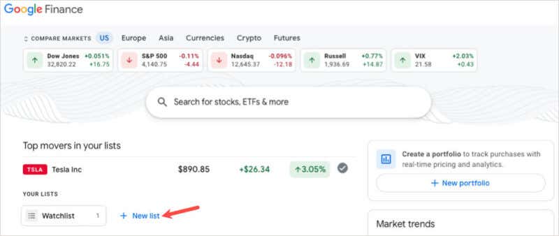 How to Set Up a Stocks Watchlist on Google Finance