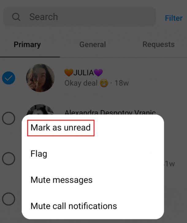 How to Unread Messages on Instagram