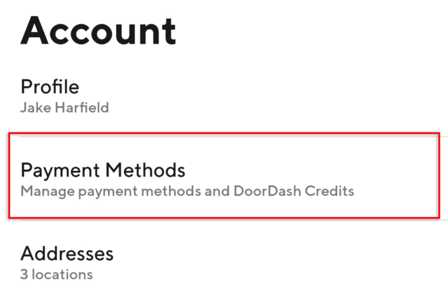 How to Remove Payment Cards From DoorDash