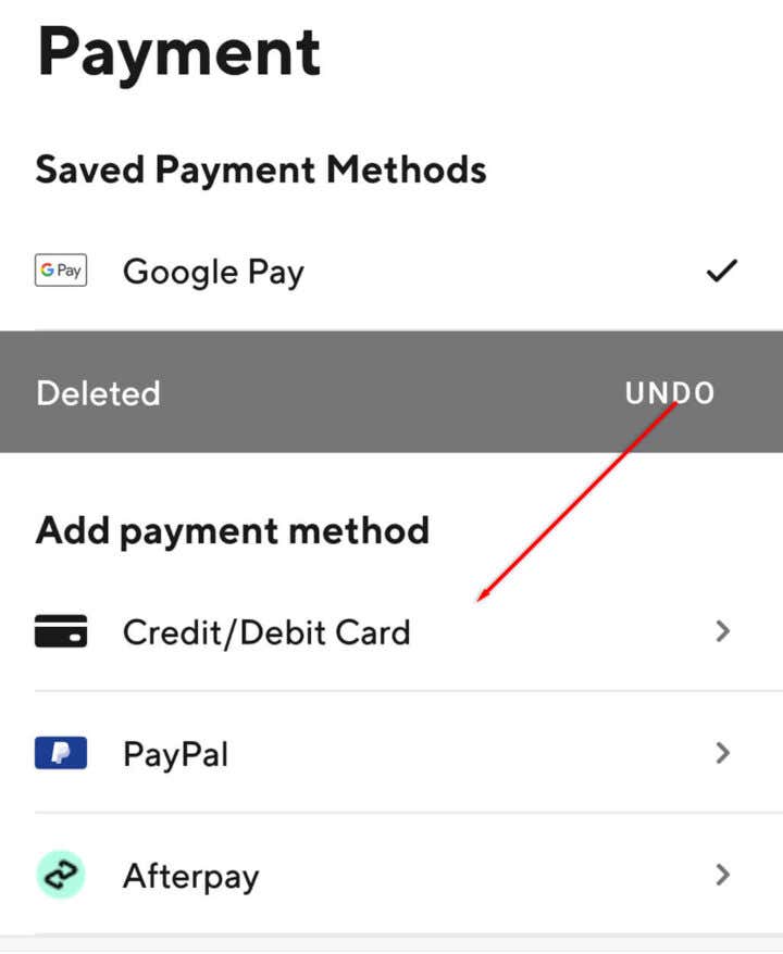 How to Remove Payment Cards From DoorDash