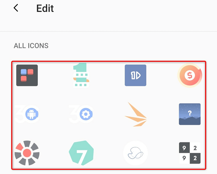 android default icons