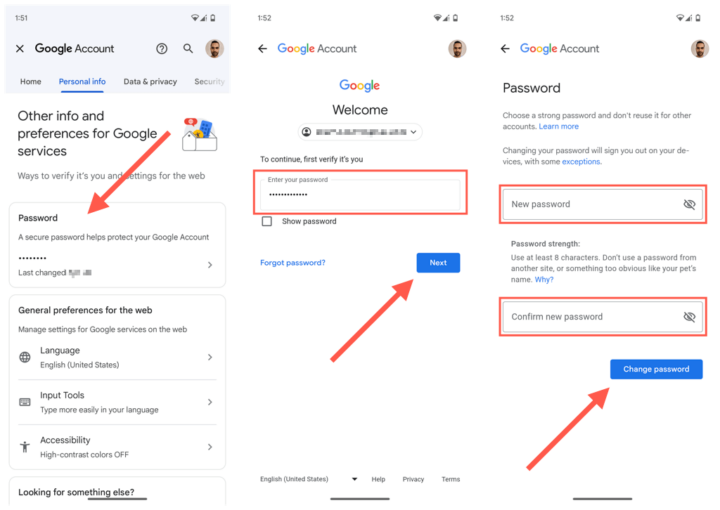 How To Change Or Reset Your Google Account Password