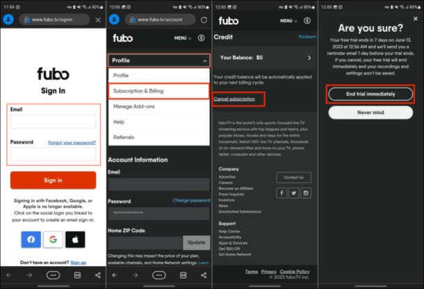 How To Cancel FuboTV Subscription Or Free Trial