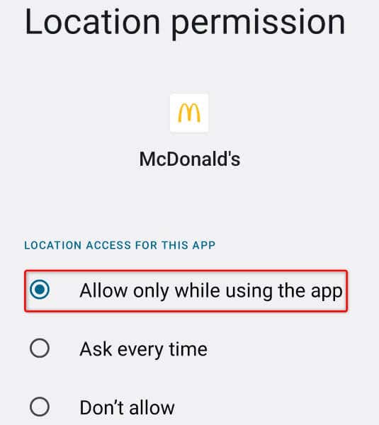 Give the McDonald’s App Access to Your Phone’s Location Data image - 9-ways-to-fix-when-mcdonalds-app-is-not-working-7-compressed