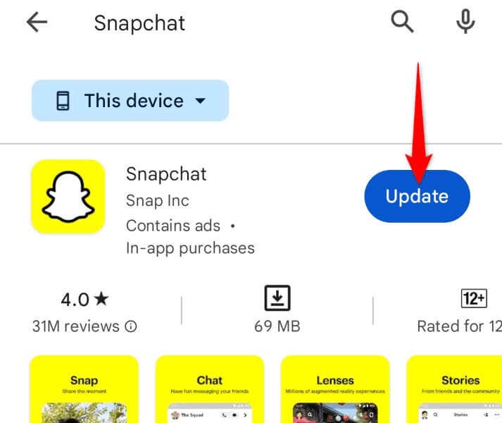 Fix Snapchat Support Code C14A by Updating Your App image - how-to-fix-the-c14a-snapchat-error-7-compressed